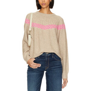 Jumper 1234 Mix Stitch Nordic Tan Crew Sweater Size 1